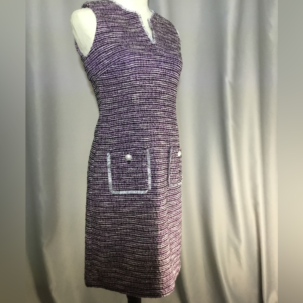 Karl Lagerfeld Tweed Sheath Purple Dress Size 4